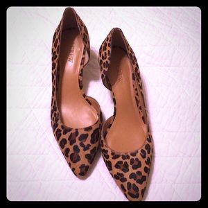 J.Crew Factory Calf Hair D’Orsay Kitten Heels